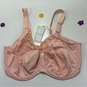 Elomi Pink Lace Stretch Banded Bra 36J NWT